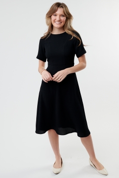 womens black fitted a line modest dress